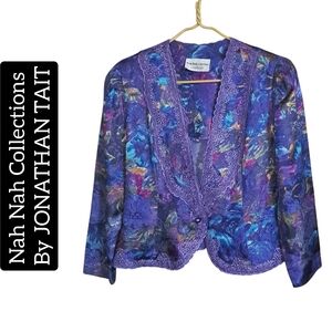 JONATHAN TAIT ~ Purple Floral Jacket.  Size: 14P